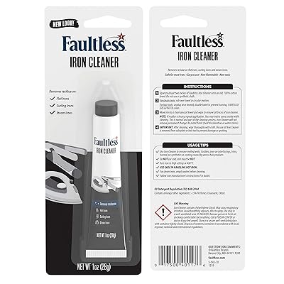 FAULTLESS Hot Iron Cleaner, Non-Toxic Steam Iron Cleaner, Removes Melted  Fabrics, Glue, Hard Water, Lime Deposits & Starch (1 oz) (4 Pack)