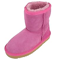 Kids Genuine Sheepskin Boot with Reinforced Heel (Black, Chocolate Brown, Chestnut, Grey, Pink)
