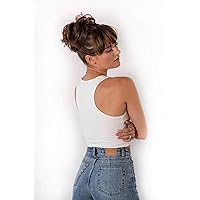 Soho Style Tiffany S08 - Short Wired Hair Messy Updo Bun Extension Clip Ponytail Hairpiece Coffee Bean Brown