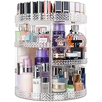 360 Degree Rotating Makeup Organizer, Extra Large Capacity Perfume Organizer, Removable DIY 7 Layers Make up Organizer for vanity, Cosmetic Display Case Organizador De Maquillaje (Clear)