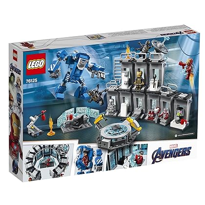 LEGO Marvel Avengers Iron Man Hall of Armor 76125 Building Kit, Marvel Tony Stark Iron Man Suit Action Figures (524 Pieces)