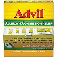 Advil Respiratory Allergy and Congestion Pain Relief Coated Tablets, Fever Reducer with Ibuprofen, Phenylephrine, HCl & Chlorpheniramine Maleate 4 mg, 50 Count