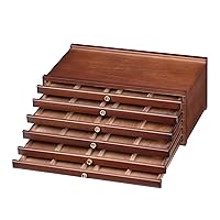 MEEDEN 6-Drawer Art Supply Storage Box - Large Capacity Multi-Function Beech-Wood Pencil Box with Drawer & Compartments for Organizing Pastels, Pencils, Pens, Markers, Brushes & Stamp, Walnut