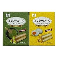 Toko Cookie Roll Bundle, 1 Box Each: Salted Egg Yolk and Matcha Cookie Rolls, 75g Each, Bundle with Habanerofire Jar Opener for Tricky Lids and Tops