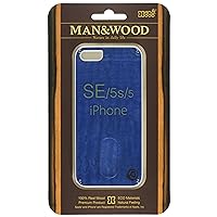 Man&Wood I1511i5 iPhone SE/5s/5 Case, Natural Wood, Vivid Midnight Blue, White Frame, Bar Type