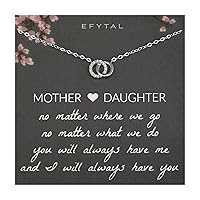 EFYTAL Mother's Day Gifts for Mom from Daughter, Mother Daughter Necklace, Daughter Gifts from Mom, Mother of the Bride Gifts