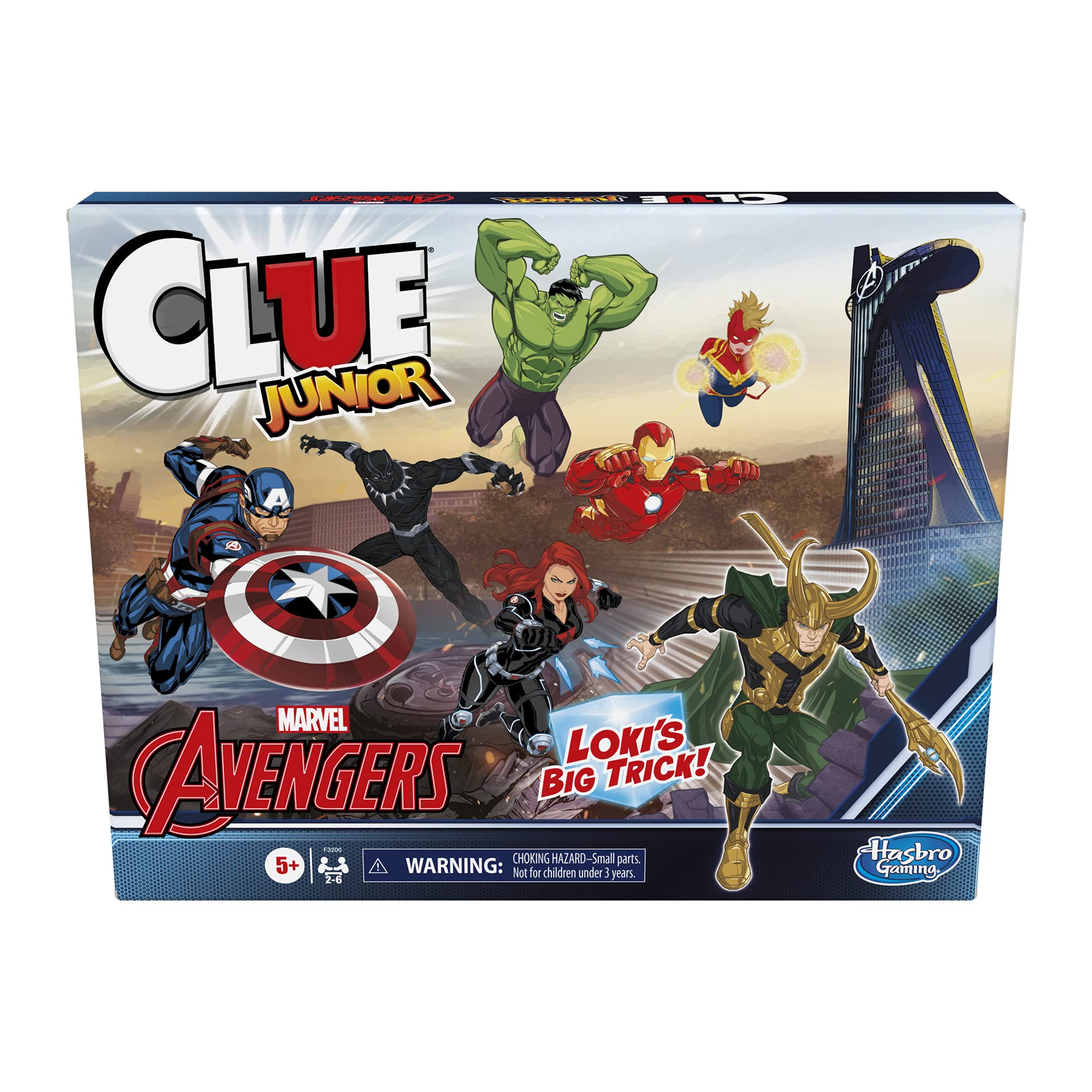 Hasbro Gaming Clue Junior: Marvel Avengers Edition Board Game for Kids Ages 5+, Loki's Big Trick, Classic Mystery for 2-6 Players (Amazon Exclusive)