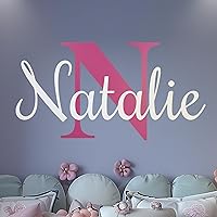 Personalized Multiple Font Wall Stickers for Baby Girl or Boy I Custom Name & Initial for Nursery Wall Decor I Wall Decal for Child Room Decorations I Multiple Sizes and Colors Options