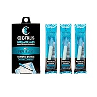 Cigtrus Flavored Air Inhaler Stick for Oral Fixation Quit Smoking Aid Craving Relief Tobacco Free Nicotine Free Non Electric Support(ICY Peppermint)