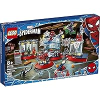 LEGO Marvel Spider-Man Attack on The Spider Lair 76175 Cool Building Toy, Featuring The Spider-Man Headquarters; Includes Spider-Man, Green Goblin and Venom Minifigures, New 2021 (466 Pieces)