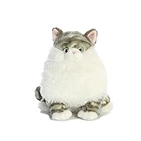 Aurora® Charming Fat Cats™ Dumpling Tabby™ Stuffed Animal - Cuddly Companions - Endearing Charm - Gray 9.5 Inches