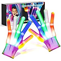 Cool Toys LED Gloves,Boys Toys Age 6-8 8-12 Year Old with 6 Flash Mode,Great Stocking Stuffers for Halloween Christmas Birthday Parties,Fun Toys Gift for 6 7 8 9 10 11 12 Year Old Girls Boys(1 Pair)
