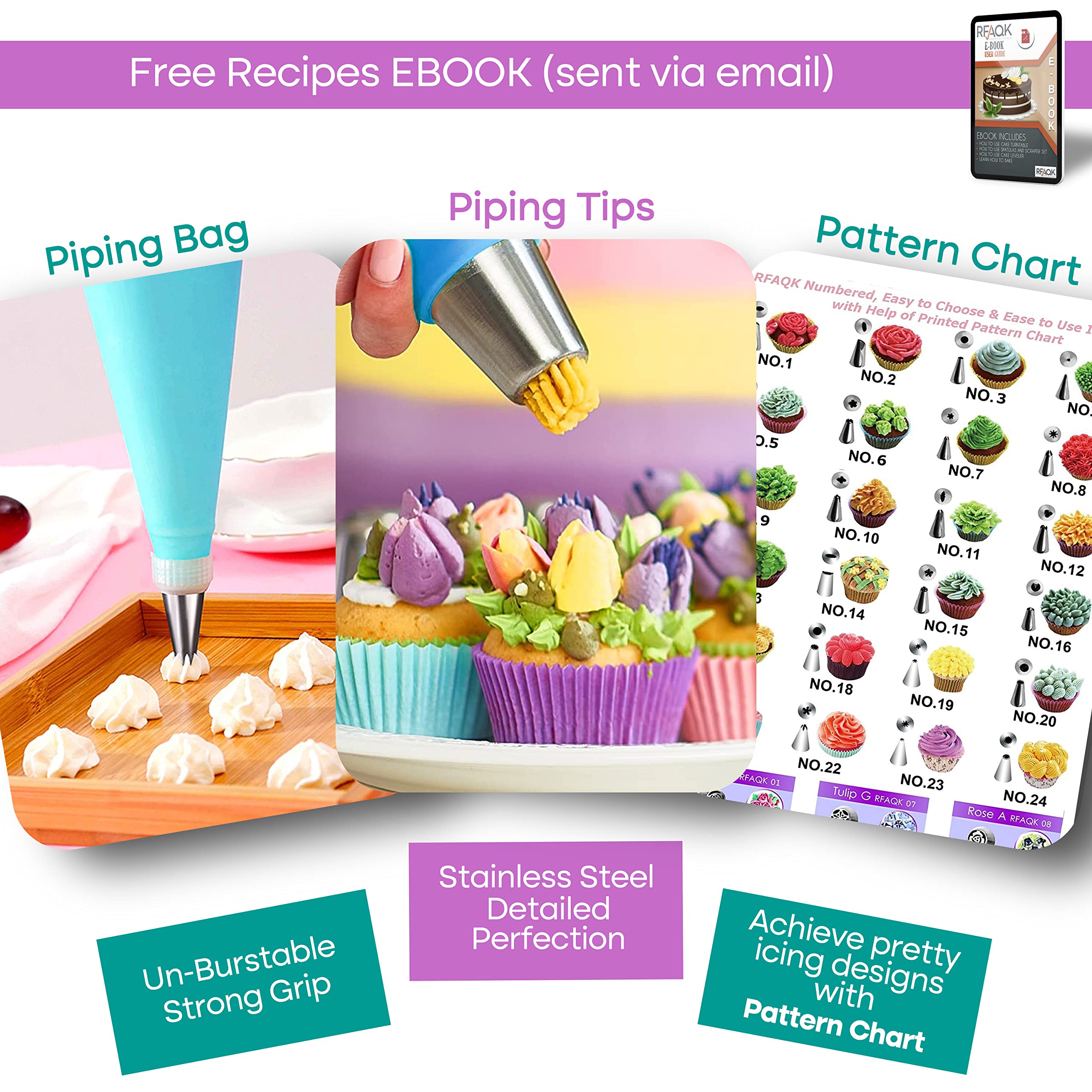 CAKE DECORATING KIT Baking Supplies Springform Pans Turntable Piping Tips  RFAQK 735632845261 | eBay