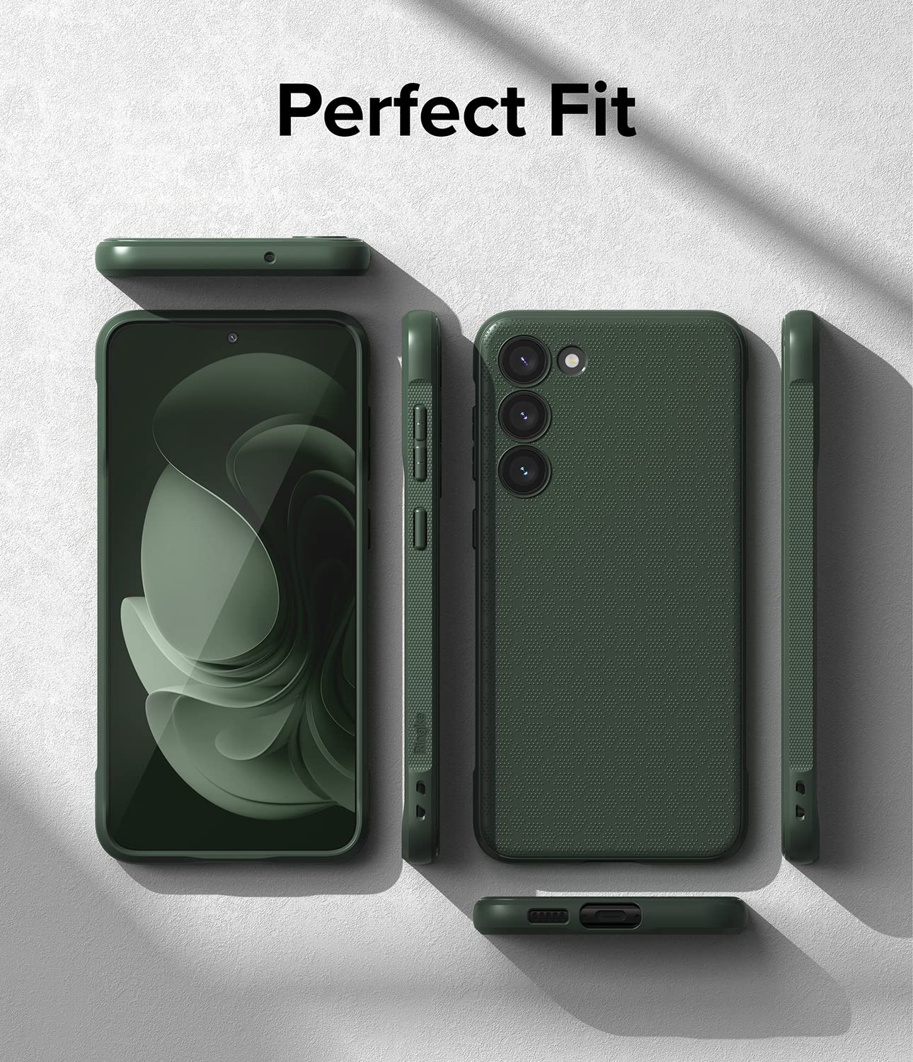 Ringke Onyx [Feels Good in The Hand] Compatible with Samsung Galaxy S23 Plus Case 5G, Anti-Fingerprint Technology Non-Slip Enhanced Grip Smudge Proof Cover Designed for S23 Plus Case - Dark Green