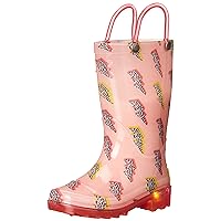 Western Chief Girl's Pink Lightning Lighted PVC Rain Boot (Toddler/Little Kid)