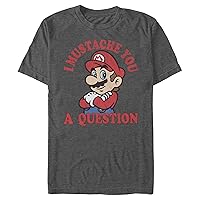 Nintendo Men's Super Mario I Mustache You a Question Poster T-Shirt