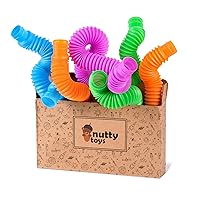 nutty toys Pop Tubes Sensory Toys (Large) Fine Motor Skills & Learning Activities Toddler Toy for 1 2 Year & 18 Month Old Top Autism Fidget 2022 Best Preschool Kids Boys Girls & Baby Car Travel Gifts