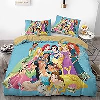 Dreamy Princess Themed Duvet Cover 3 Piece Bedding Set & Bedding Set, Perfect for Girls' Dreamy Bedrooms (styel 1,Full 79x90in + 20x30in)