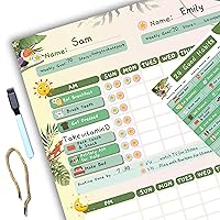 Chore Chart for Kids - Star Reward Chart for 2 Kids - ORIGINL ADHD Tools for Kids - Designed by Real Mom for Positive Parenting - Responsibility Chart for Kids - Magnetic or Hanging
