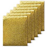 MiPremium Gold Glitter Heat Transfer Vinyl, Glitter Iron On Vinyl (Pack of 6 Sheets), for T Shirts Sports Clothing Other Garments Fabrics, Easy to Cut Press & Apply Gold Glitter Vinyl (Gold x 6)