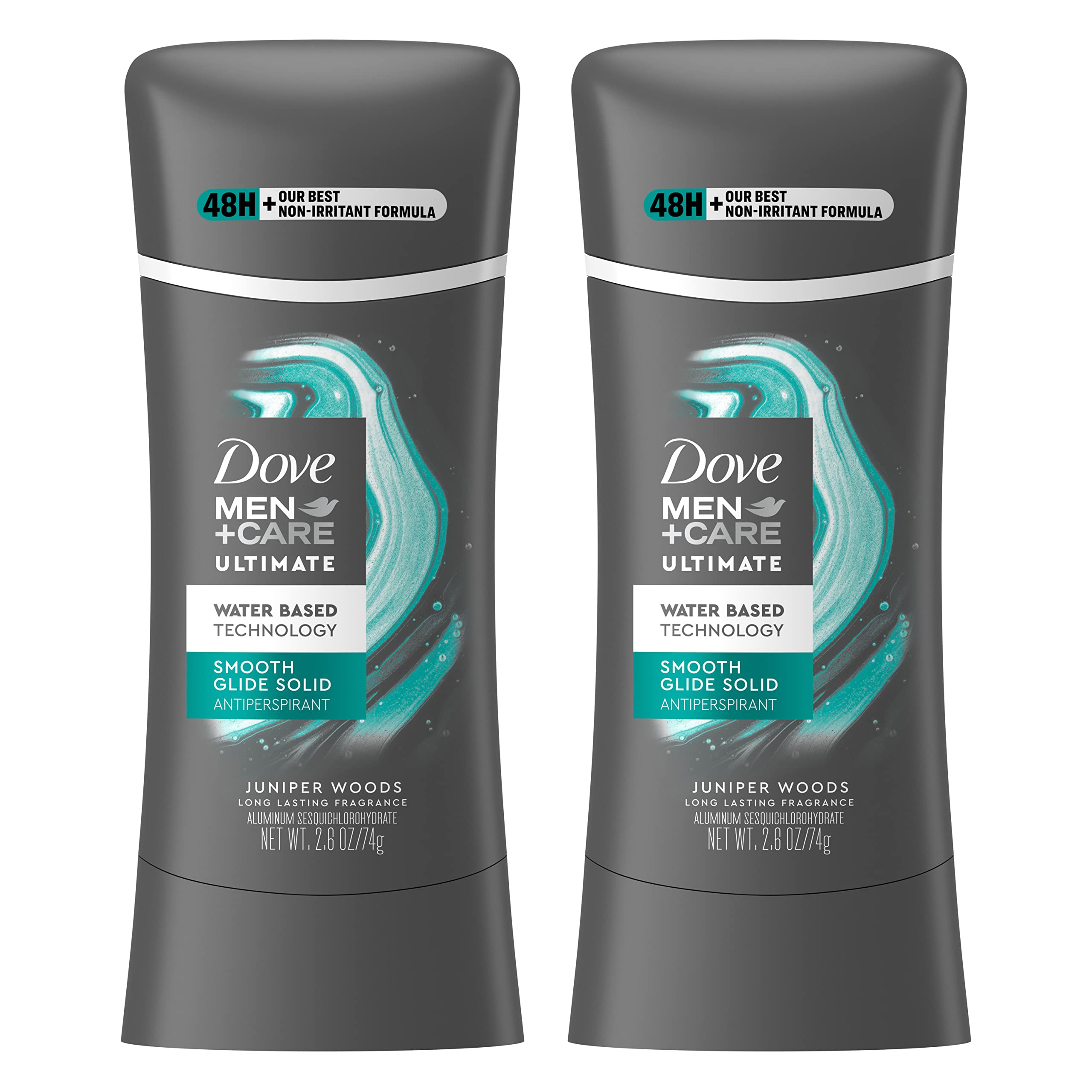Dove Men+Care Antiperspirant hydrating, water-based deodorant Juniper Woods with our best non-irritant formula 2.6 oz 2 Count