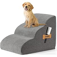 Dog Stairs Ramp for Beds Couches,Extra Wide Pet Steps with Durable Non-Slip Waterproof Fabric Cover, Dog Slope Stairs Friendly, 3-Tiers