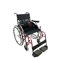 Karman Healthcare S-115 Ergonomic Ultra Lightweight Manual Wheelchair, Rose Red, 18