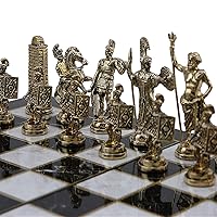 (Without Board) Historical Rome Figures Metal Chess Pieces Medium Size King 2.8 inc (Only Pieces)