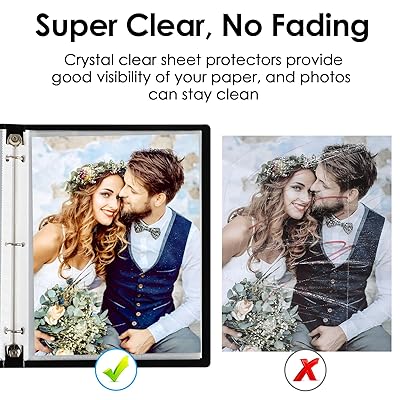 KTRIO Sheet Protectors 8.5 x 11 inch Clear Page Protectors for 3 Ring  Binder, Plastic Sleeves for Binders, Top Loading Paper Protector Letter  Size, 50