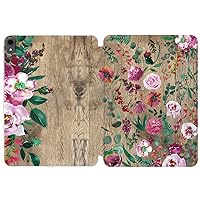 Case for Apple iPad Air 5th 2022 4th 2020 Gen 3th 10.2 12.9 Pro 11 10.5 9.7 Mini 6 5 4 3 2 1 Design Wildflowers Flowers Floral Plank Stand Closure Chic Print Girly Stylish Shabby Magnetic Wood