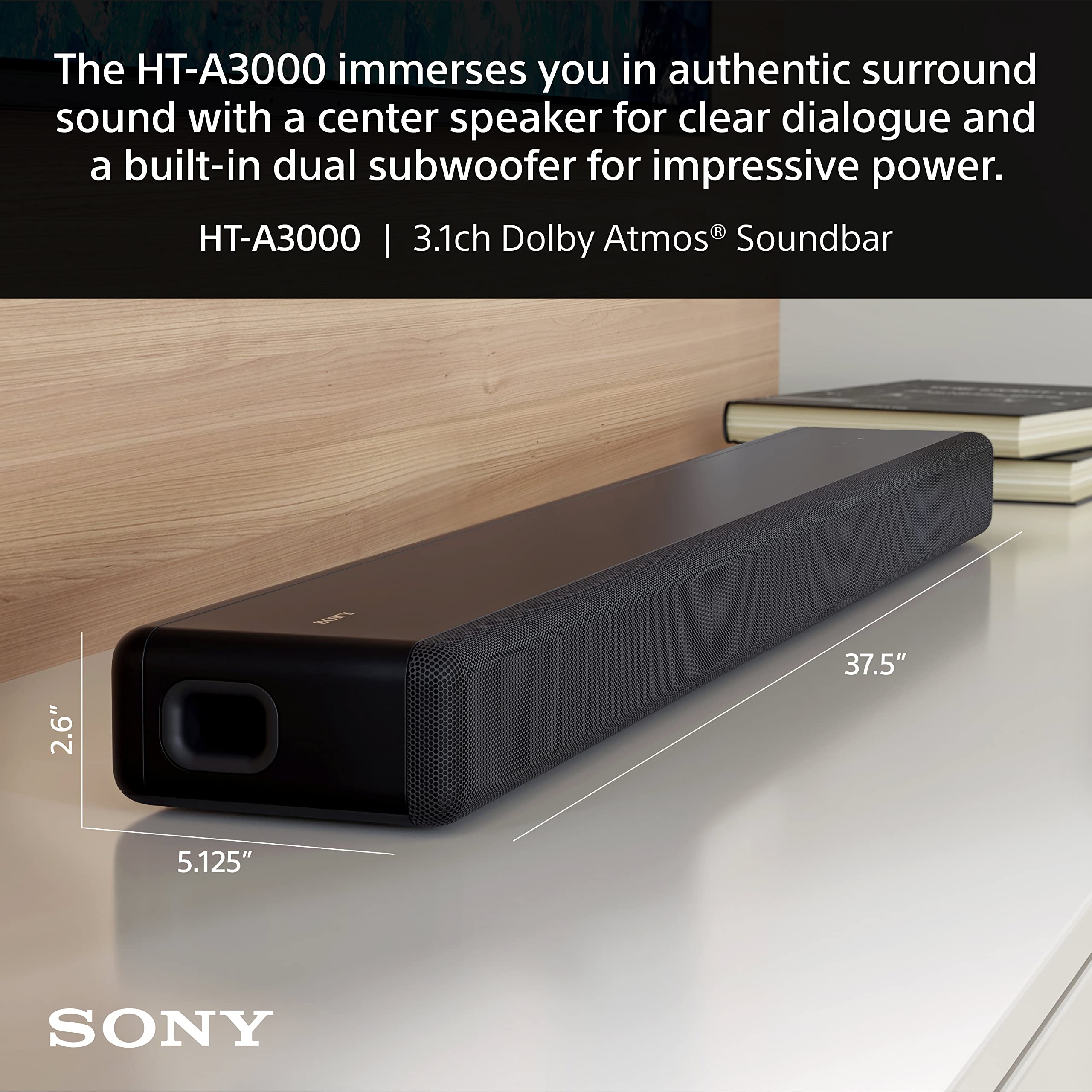 Sony 75 Inch BRAVIA XR X90L Full Array LED 4K HDR Google TV HT-A3000 3.1ch Dolby Atmos Sound Bar