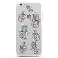 Printed TPU Soft Silicone Case for Apple iPhone Samsung Galaxy Spiritual Floral Pastel Color Hamsa Pattern for iPhone 6 or iPhone 6s Color Ink on Clear Case