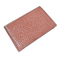 Treasures Of Morocco Moroccan Handmade Leather Wallet Traditional Vintage Carved Bi-fold Medium Pink