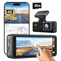 REDTIGER 4K Dash Cam Front, 5G Wi-Fi App Control, 3.18'' Touch Screen Dash Camera for Cars, 2160P UHD Night Vision, Free 32GB Card, 160° Wide Angle, Built-in GPS, Parking Mode, Loop Rcording (F8)