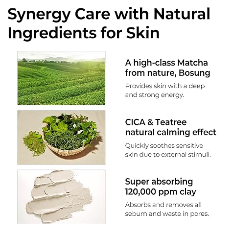 Super Matcha Pore Clean Clay Mask - 3.52Oz, 100g - Made from Match Water for Sensitive Skin - Skin Moisturizing Effect with Sebum and Pore Care - Korean Skin Care