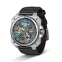 AXGO Automatische Skelett-Uhren für Männer, Luxus-Skelett-mechanische Kleideruhr, selbstaufziehend, wasserdichte automatische Skelettuhren für Männer, Lederband-Armbanduhren