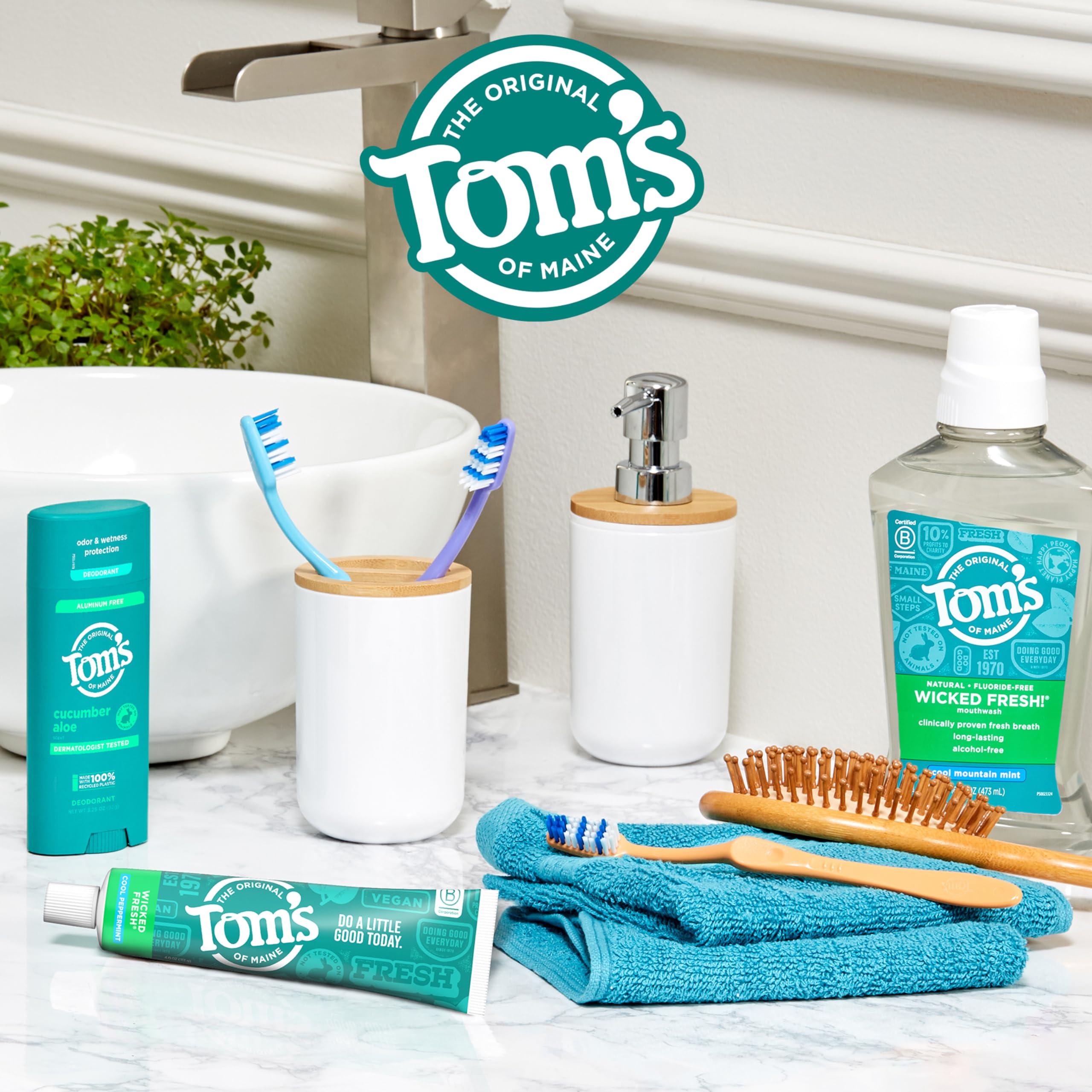 Tom's of Maine Wicked Fresh! Natural Fluoride Anticavity Toothpaste, 3 Pack, 4.0oz