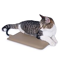 K&H Pet Products Heated Extreme Weather Outdoor Kitty Pad, Waterproof Cat Heated Bed, Pet Warmer for Outside and Feral Cats, Indoor and Outdoor Warming Cat Mat, Tan Petite 9 X 12 Inches 25W