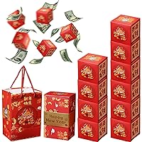 Naisicore Explosion Gift Box, Chinese Dragon Year 2024 New Year Surprise Gift Box with 10 Exploding Pop Up Boxes & Gift Bag, Gift Box for Money(Style2)