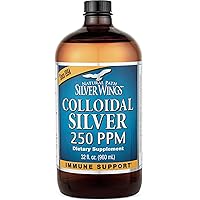 Colloidal Silver 250ppm 32oz - Premium Glass Bottle - Natural Mineral Supplement for Immune Support - 250 PPM (1250mcg) - 32 oz