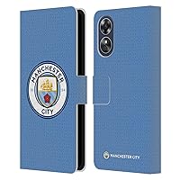 Head Case Designs Officially Licensed Manchester City Man City FC Home 2021/22 Badge Kit Leather Book Wallet Case Cover Compatible with Oppo A17