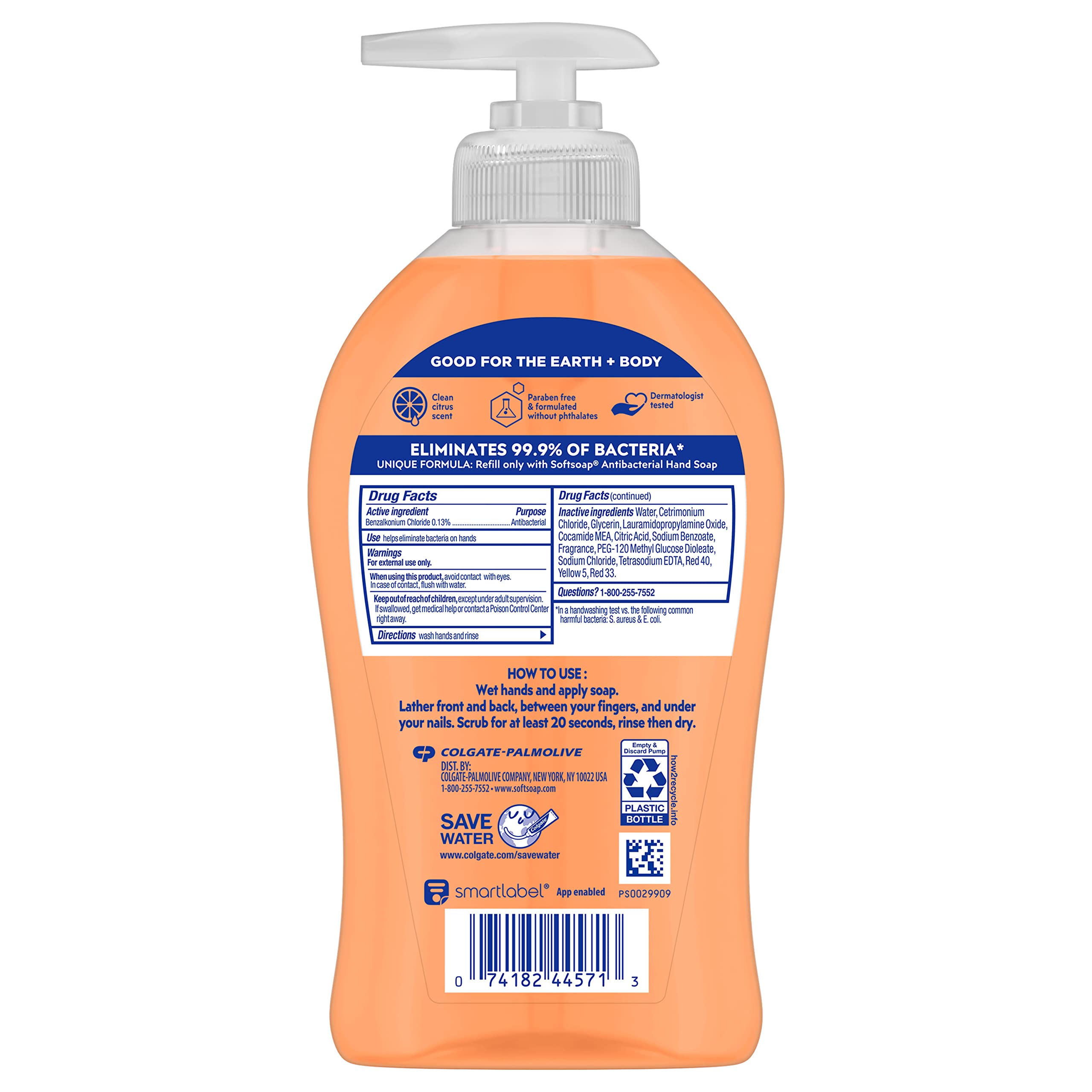 Softsoap Antibacterial Liquid Hand Soap, Crisp Clean Scent Hand Soap, 11.25 Ounce, 6 Pack