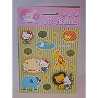 Sanrio Craft Arts Series 3D Sticker - Hello Kitty / USAHANA (Green - Zoo (Hello Kitty))