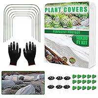 10 X 30 Ft Plant Covers Freeze Protection, 1.05 oz/yd2 Frost Blankets for Outdoor Plants with Reusable Frost Cloth Plant Floating Row Cover for Winter Vegetables Plants Raised Bed (Set Model)