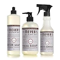 MRS. MEYER'S CLEAN DAY Kitchen Basics Set, Includes: Multi-Surface Cleaner, Hand Soap, Dish Soap, Lavender Scent, 3 Count Pack