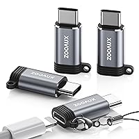 ZOOAUX 4 Pack Lightning Female to USB C Male Adapter, Type C Charger Converter, Support Charging & Data Transfer Compatible with iPhone 15, iPad, Air, Samsung, Pixel, Not for Audio/OTG