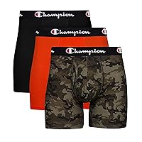 Champion Men's Boxer Briefs, Every Day Comfort Stretch Cotton Moisture-Wicking Underwear, Multi-Pack