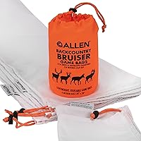 Allen Company Backcountry Quarter Bag - Reusable, Heavy-Duty, Drawstring Hunting Meat Bags - Durable Big Game Bags for Elk, Caribou, Deer - 4-Pack - 20