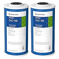 Pentair Pentek GAC-BB Big Blue Carbon Water Filter, 10-Inch, Whole House Heavy Duty Granular Activated Carbon (GAC) Replacement Cartridge, 10