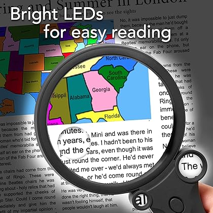 The multipurpose magnifier with light for professionals & collectors | 4 magnification modes | up to 55x magnification | scratch-resistant magnifying glass | for reading, coin, stamp & rock collecting